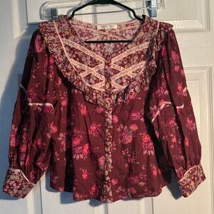 LoveShackFancy Floral Women's Blouse XS